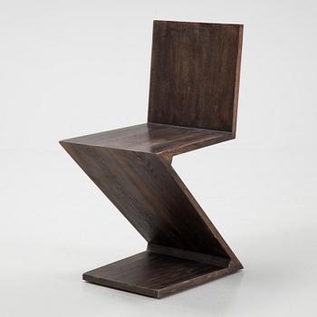 A 'Zig-Zag' chair by Gerrit Rietveld for Cassina, designed 1932-34, marked and numbered.