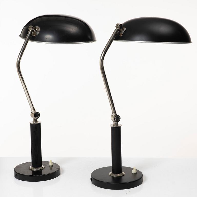Erik Tidstrand, a pair of table lamps, model "29989", Nordiska Kompaniet, 1940s.