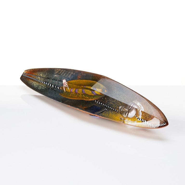 Bertil Vallien, a sandcast glass sculpture of a boat, Pilchuck, 1985.