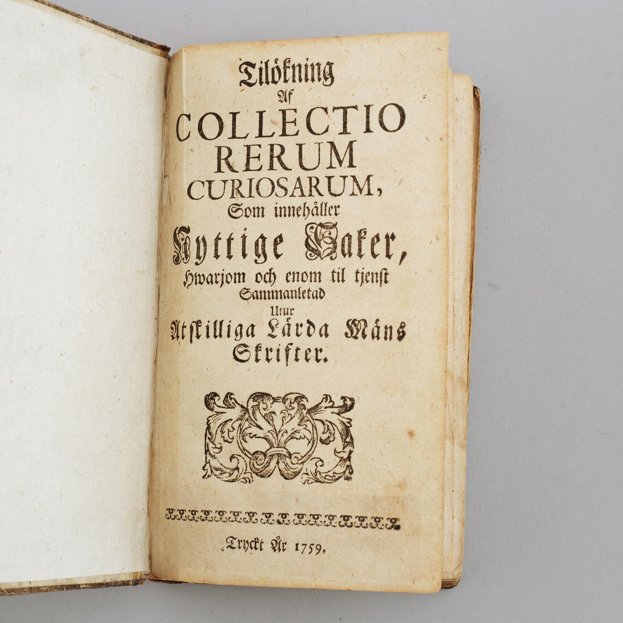 Böcker,  5 st, 1700-tal.