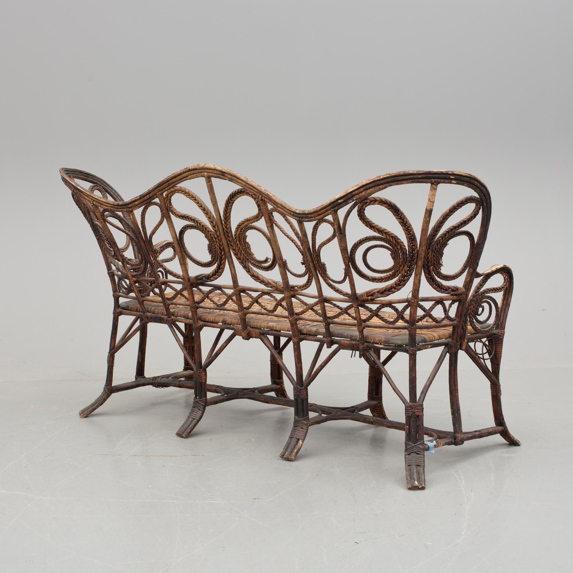 SOFFA, korgarbete, omkring 1900.