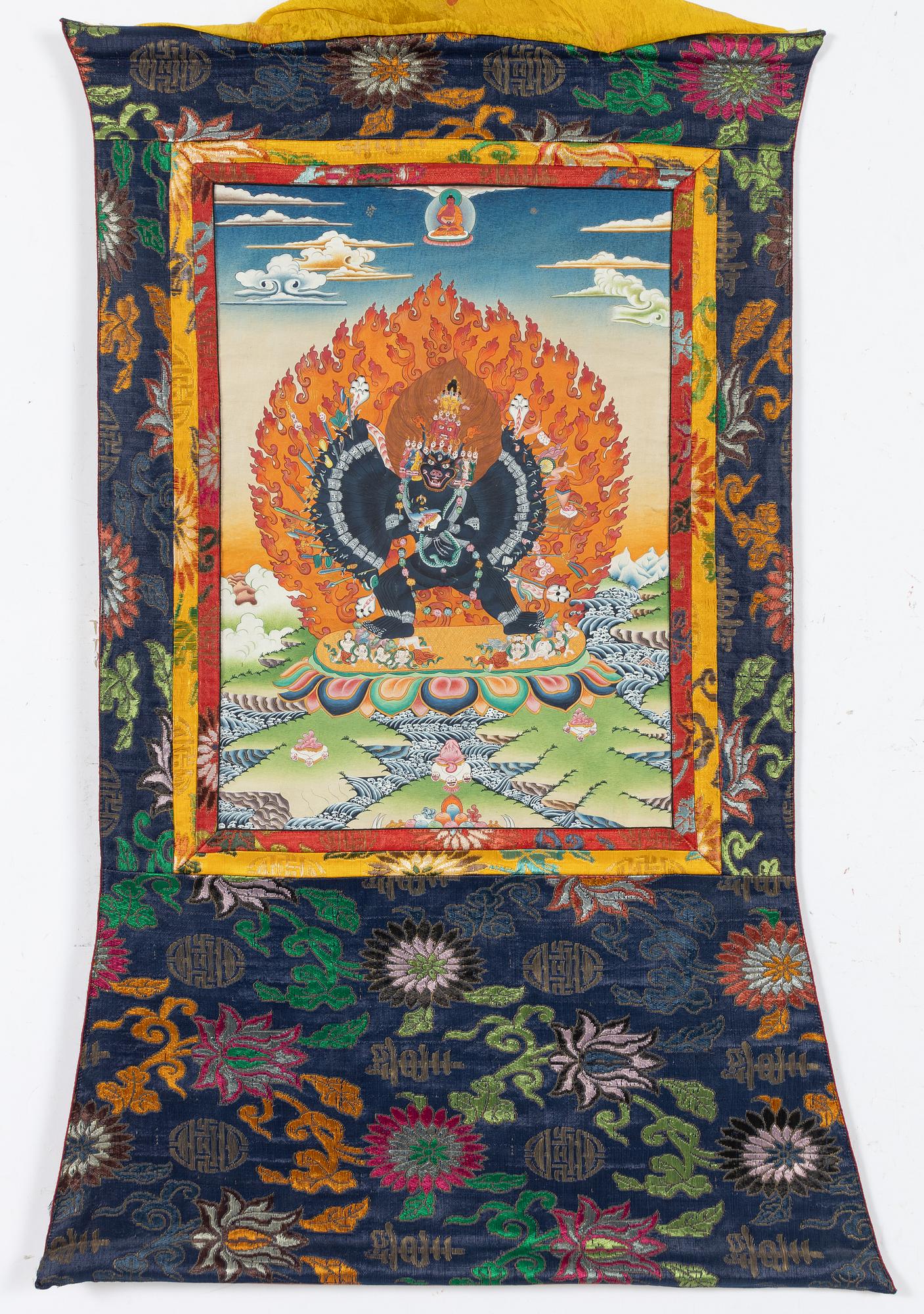 A Tibetan Vajrakilaya thangka, 20th century.