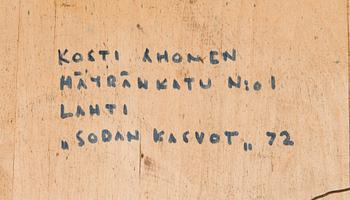 KOSTI AHONEN, relief, painted wood, signed and dated -72.