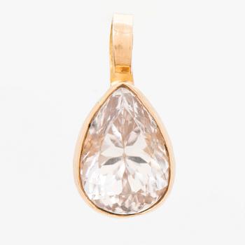 A PENDANT, drop cut kunzite, 18K gold. Berndt Böhme, Gothenburg, Sweden.