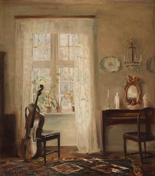 524. Carl Holsoe, Interior with cello.