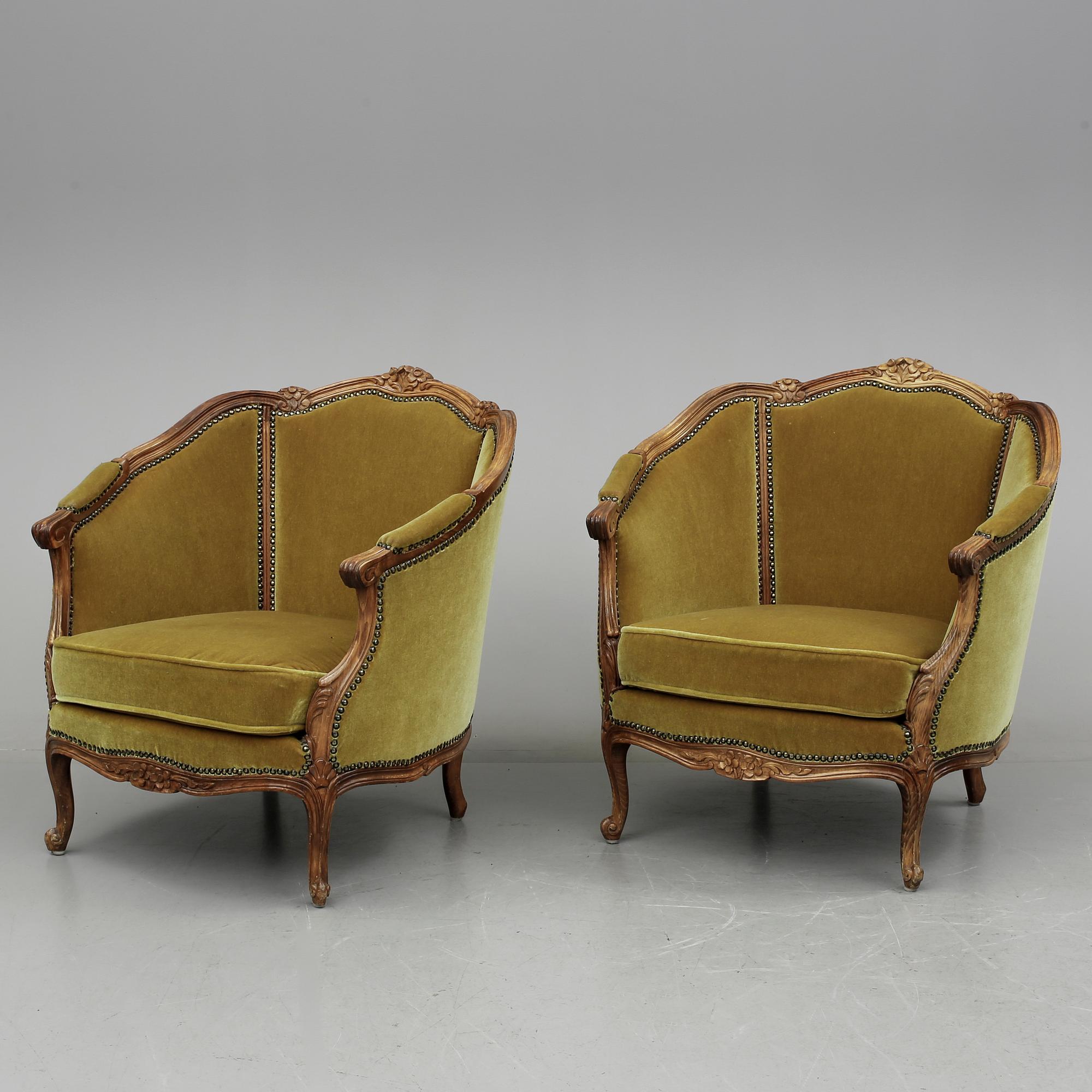 BERGERER, ett par, rokokostil, 1900-talets andra kvartal.