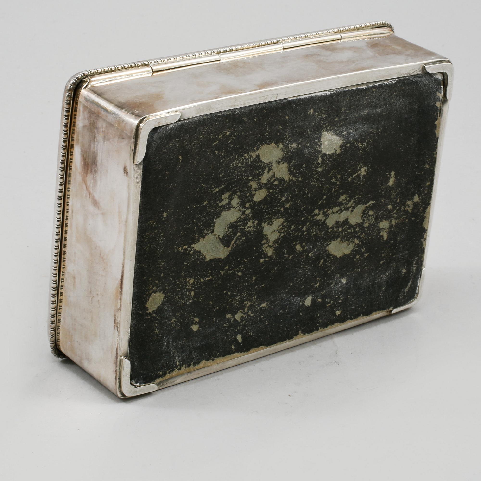 CIGARRSKRIN, silver, C.G Hallberg, Stockholm, 1943.