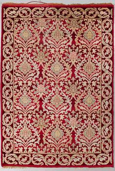 MATTA, semiantik Spansk, ca 239,5 x 167,5 cm (samt kortsidorna med ca 2 cm slätväv),