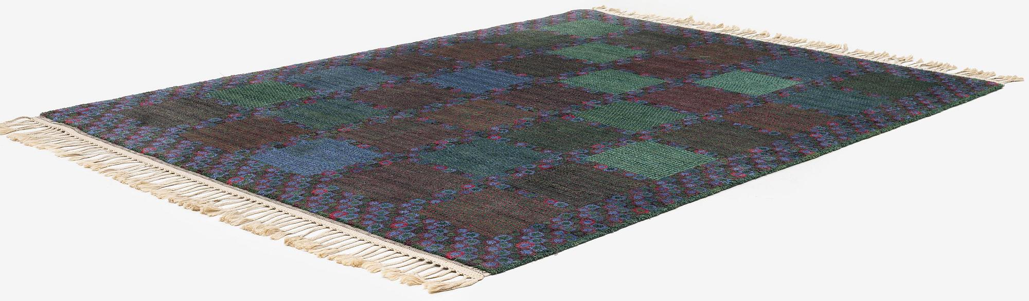 Barbro Nilsson, a 'Gröningen, mörk' carpet, knotted pile, c. 266 x 182 cm, signed AB MMF BN.