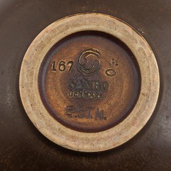 Eva Stæhr Nielsen & others, two stoneware vases and a teapot, Saxbo, Denmark, mid and first half of the 20th century.