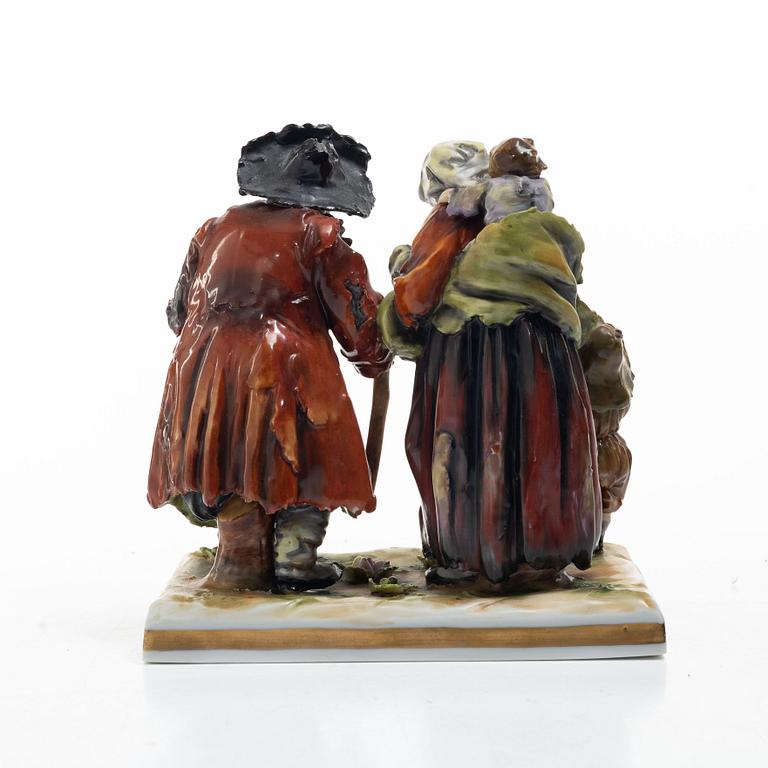 Figurgrupp, porslin, Neapel, tidigt 1900-tal.
