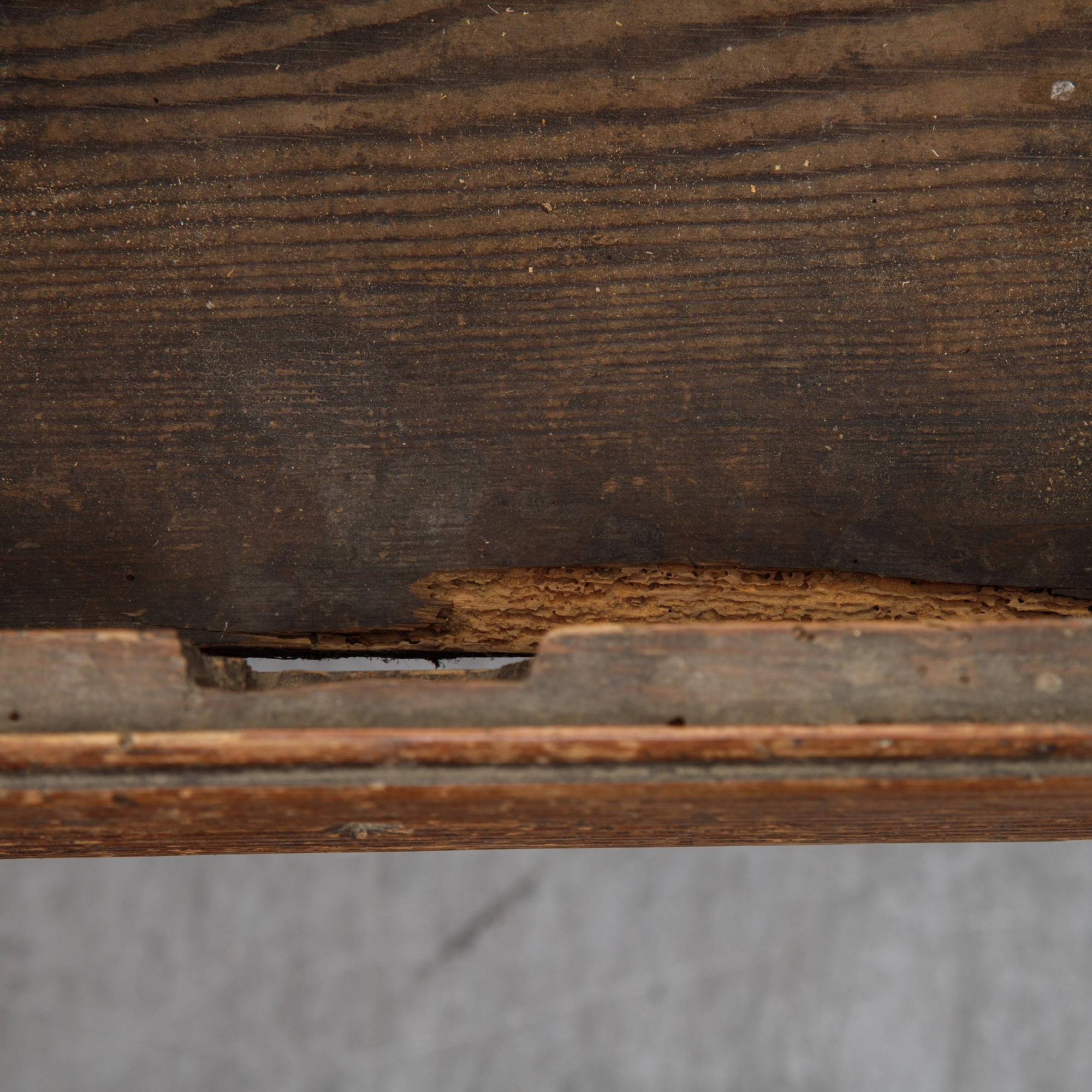 A 19th Century table with drawers.