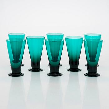 Nanny Still, a set of eight model T/335 glasses, Riihimäen Lasi Oy, in production 1950-1966.
