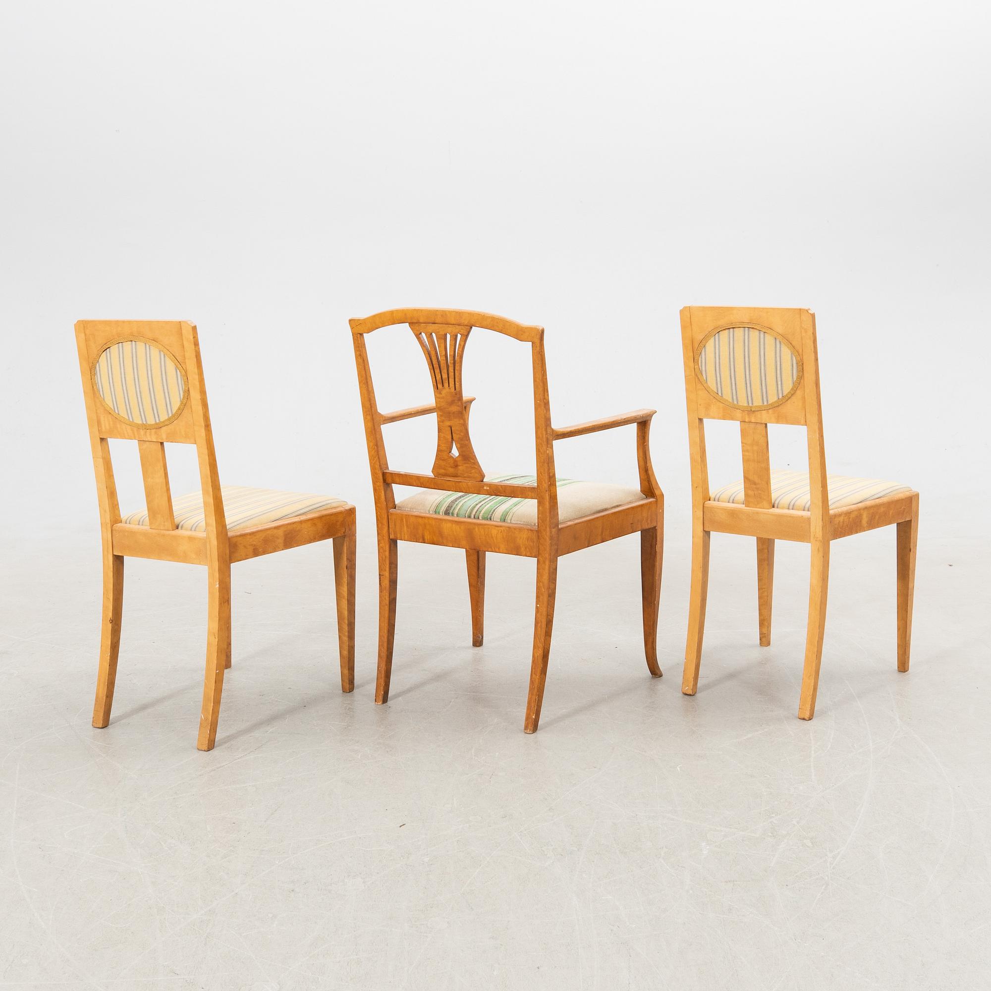 Stolar 2 st samt karmstol 1900-talets början.