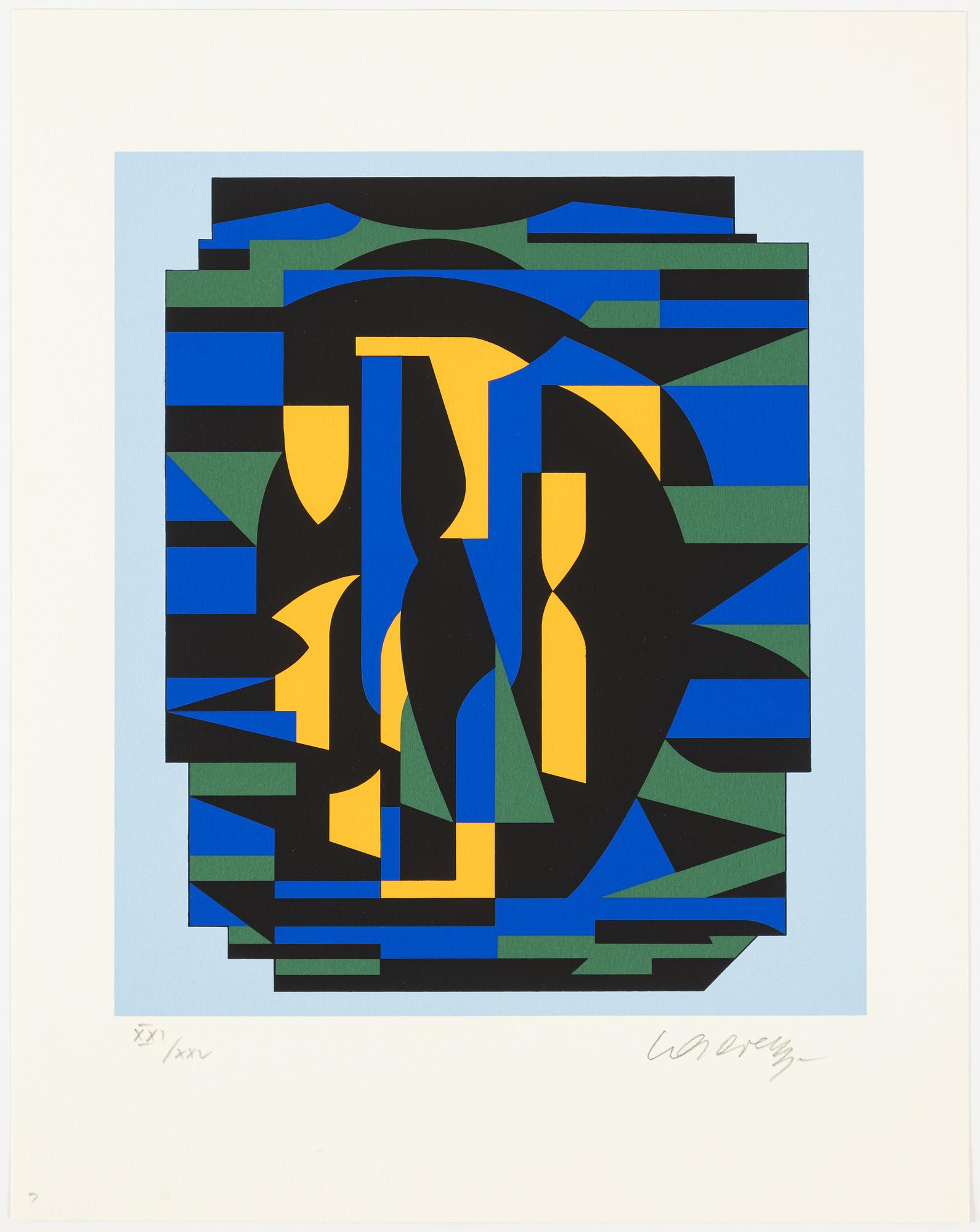 Victor Vasarely, "I ON" Portfölj med 7 serigrafier.