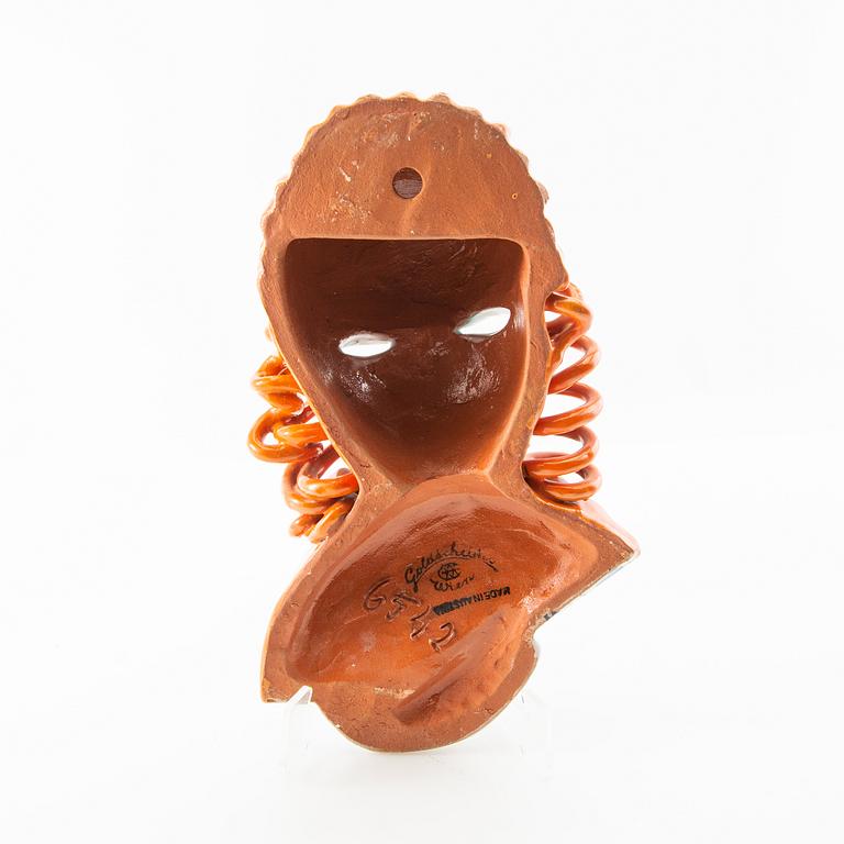 Rudolf Knörlein, väggmask, Goldscheider, Wien 1930-tal, modell 6542.