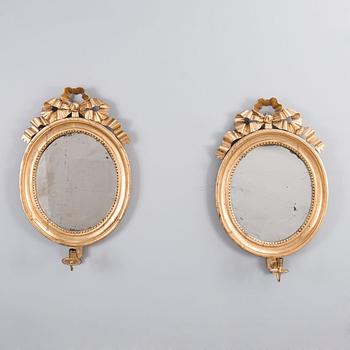 PAIR OF WALL SCONES, gustavian, late 18th century.