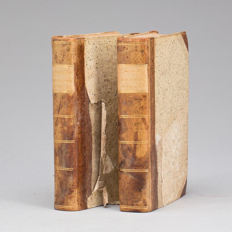 BÖCKER, 2 vol. "Physisk Beskrifning öfver Jord-Klotet,..." av Torbern Bergman, Upsala, 1774.