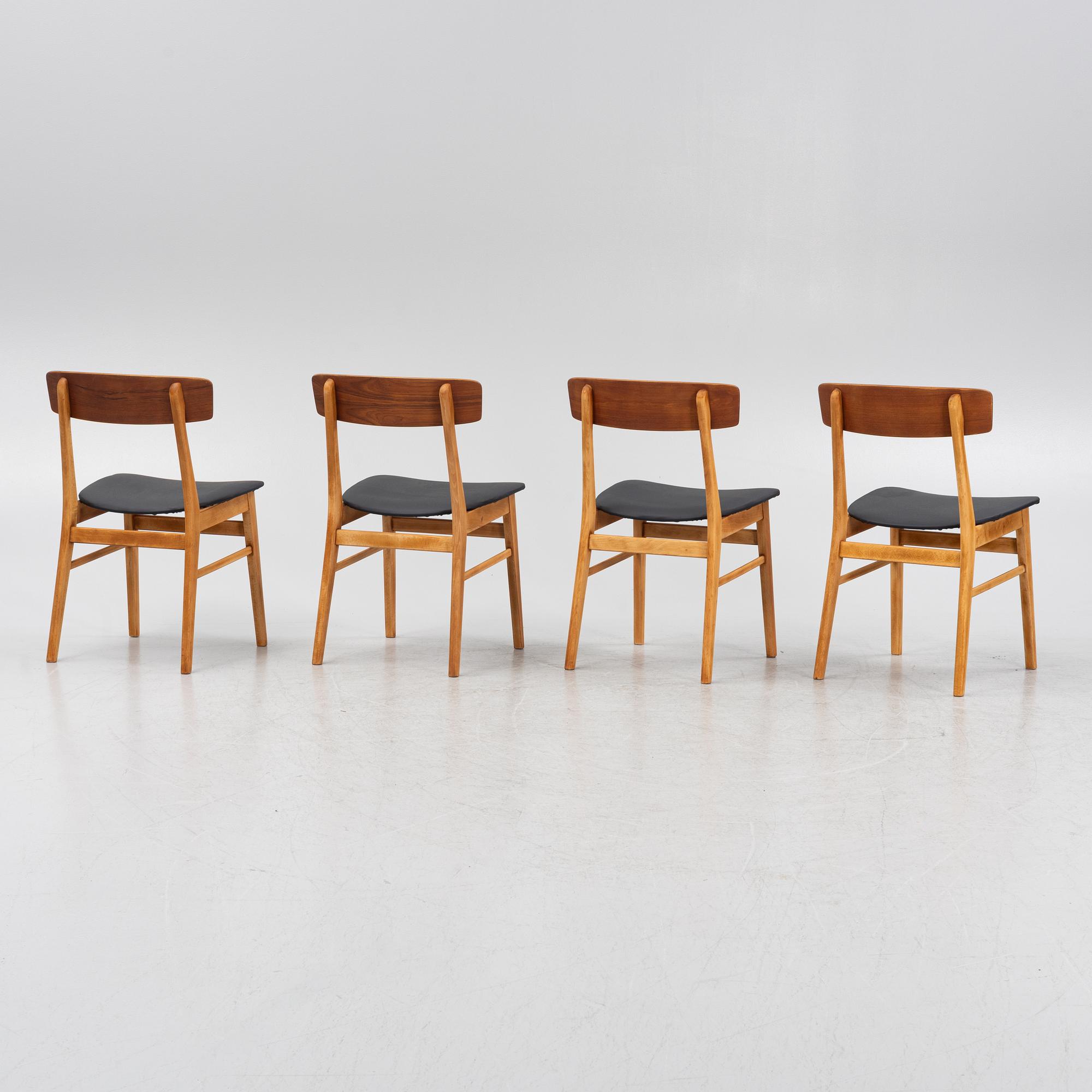 Four chairs, Fastrup, Denmark, 1960's.