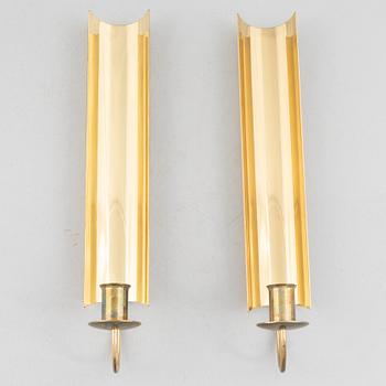 Pierre Forssell, a pair of wall sconces, 'Reflex', Skultuna, 1990-94.
