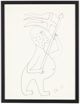 Roger Risberg, indian ink drawing, signed. Executed in 2008.