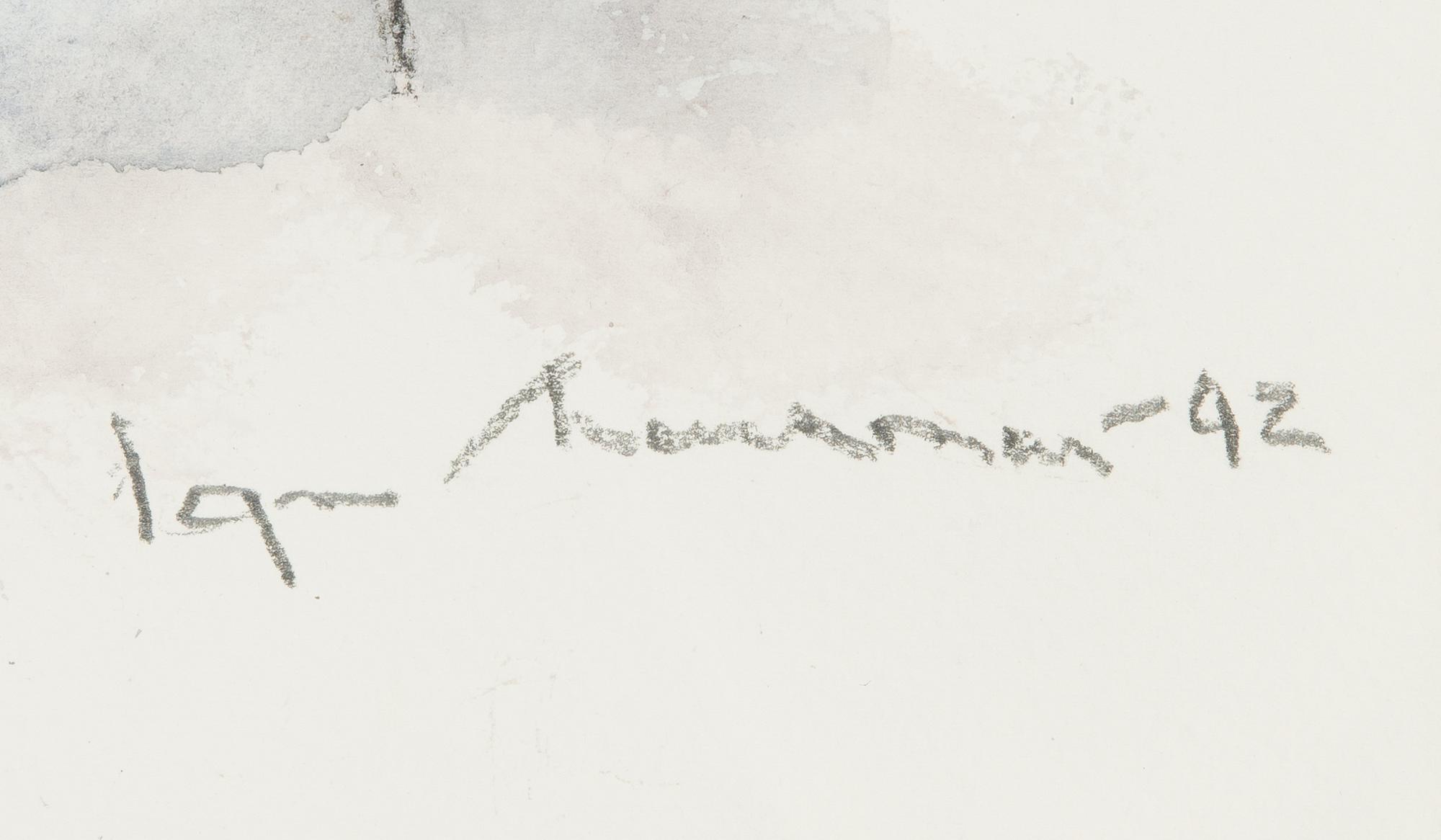 Egon Meuronen, watercolour, signed and dated -92.
