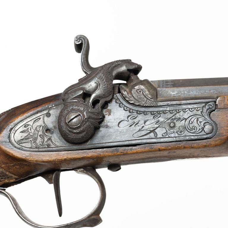 Hammerlock pistol, Spanish, dated 1841.