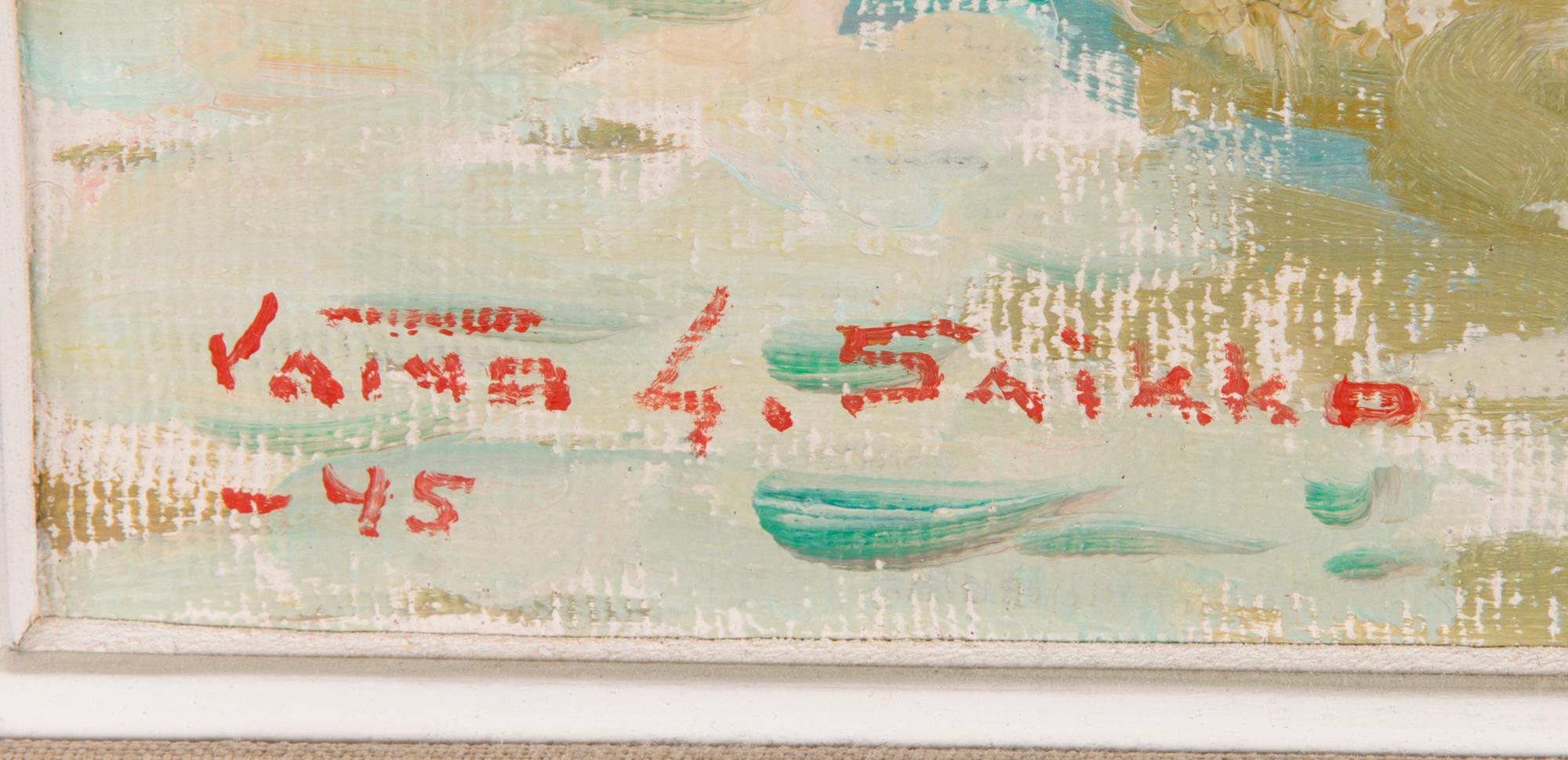 VÄINÖ SAIKKO, öljy pingotetulle kankaalle, signeerattu ja päivätty -45.