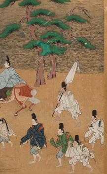 Japansk sexdelad vikskärm, Edo perioden (1603-1868).