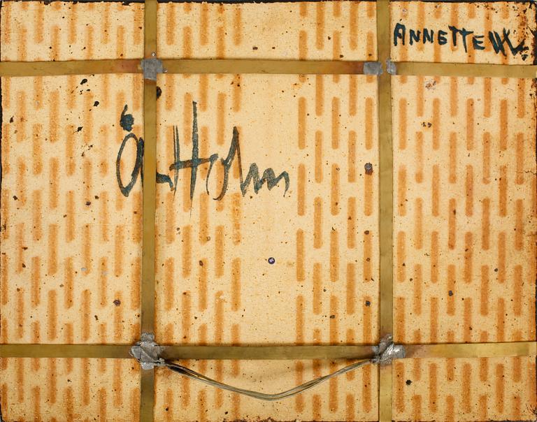 VÄGGRELIEF, stengods, Åke Holm, signerad.