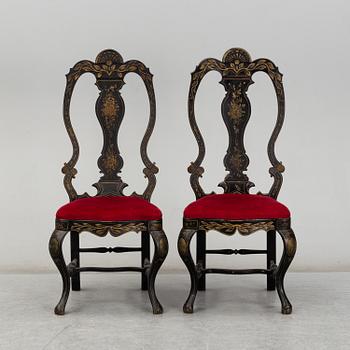 Stolar, ett par, senbarockstil, 1800-tal.