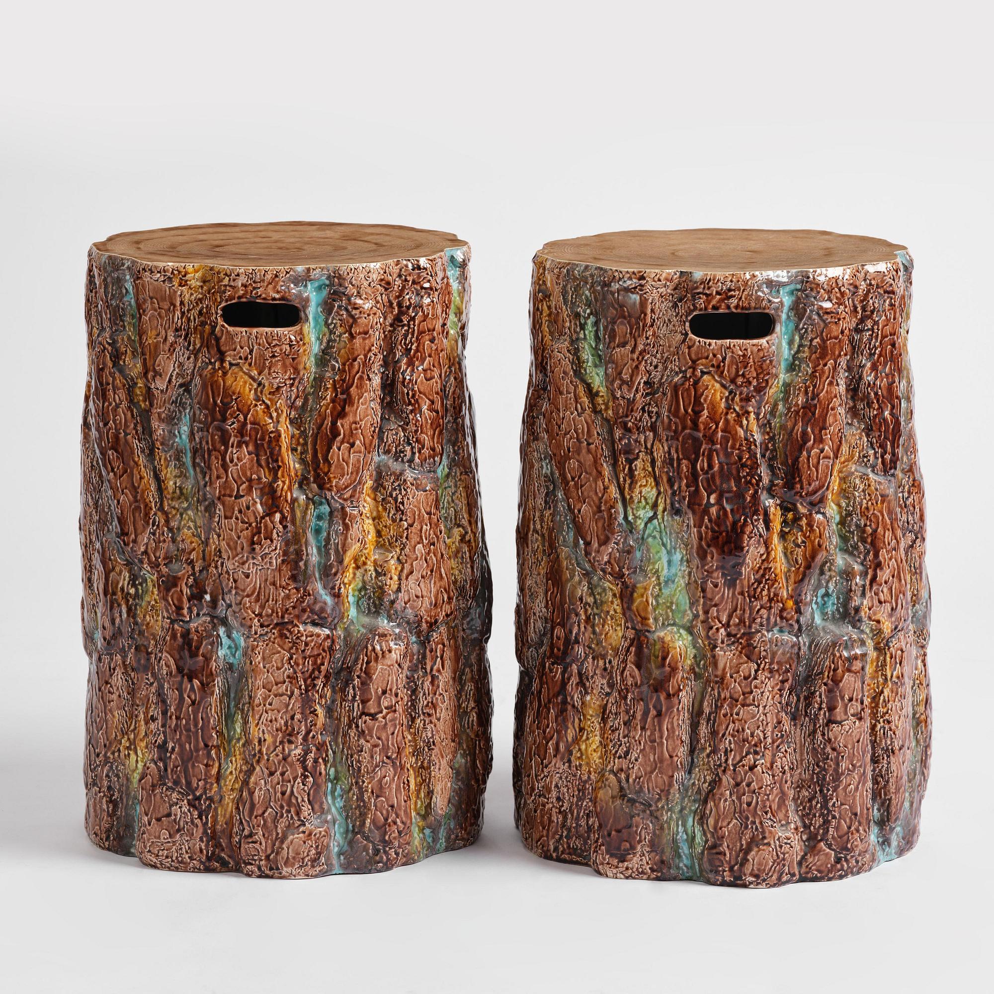 A pair of mayolica garden stools from Gustavsberg, late 19th century.