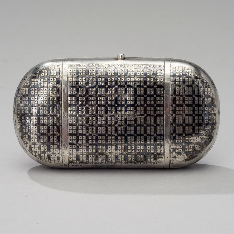 CIGAR CASE, silver and niello, Moscow 1864, N.Feofilov, weight 112 g.