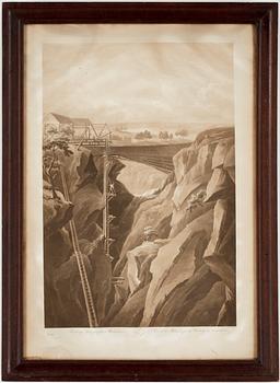 JOHAN FREDRIK MARTIN, efter, 4 st, akvatint, 1800-tal.