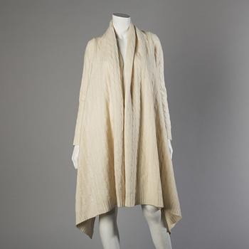 A white wool- and cashmere poncho by Ralph Lauren.