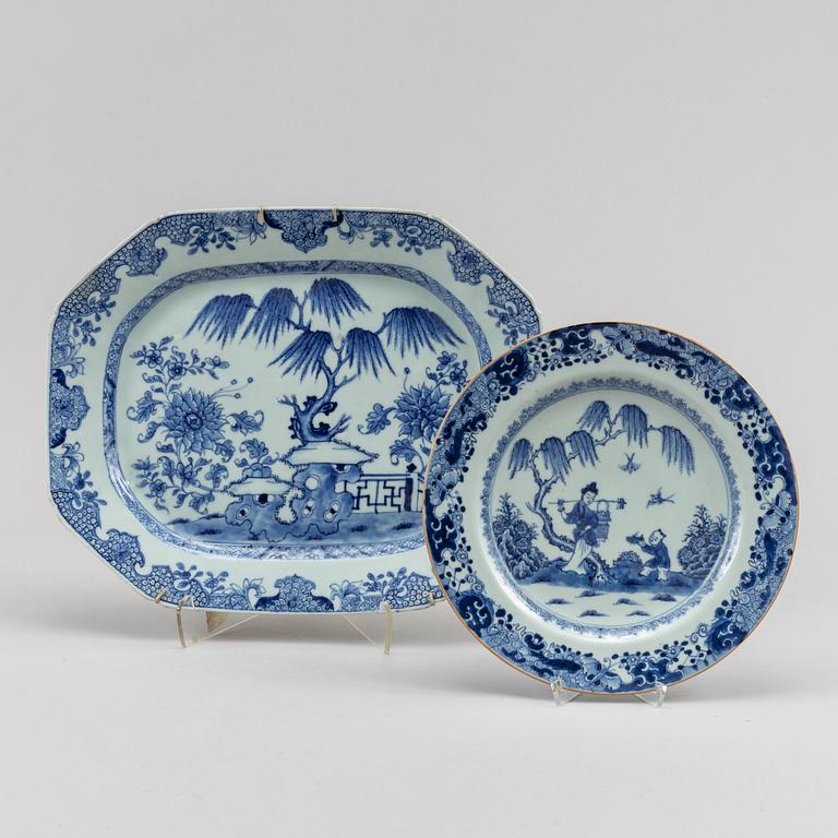 Two blue and white serving dishes, Qing dynasty, Qianlong (1736-95).