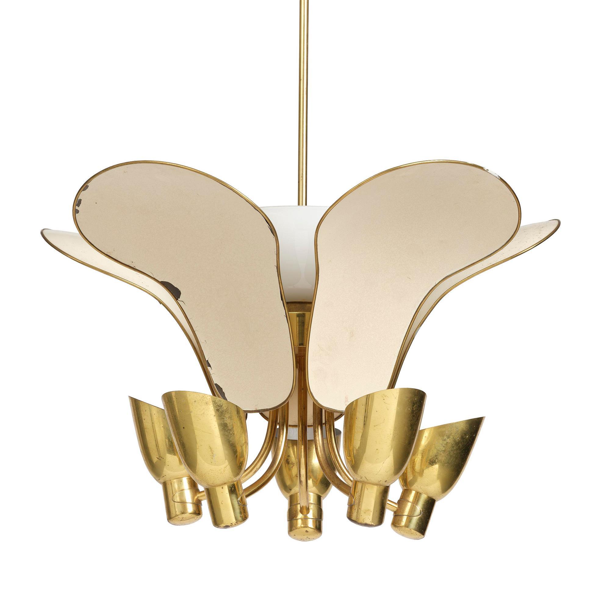 Carl-Axel Acking, a rare ceiling lamp model 982, Bröderna Malmströms Metallvarufabrik, Malmö, 1950s.