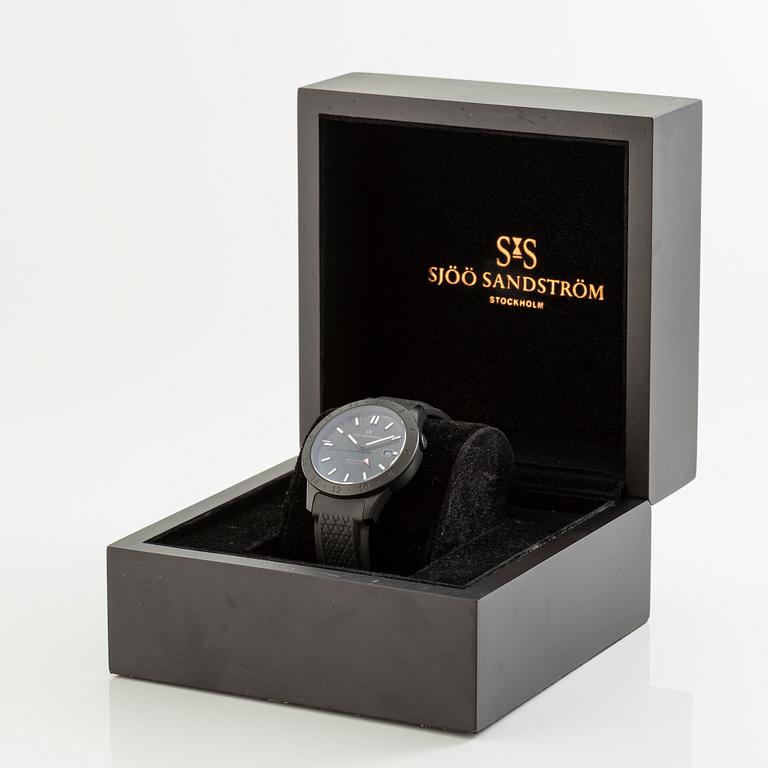 Sjöö Sandström, Royal Steel, Worldtimer, "SÄPO/Swedish Security Service", wristwatch, 41 mm.