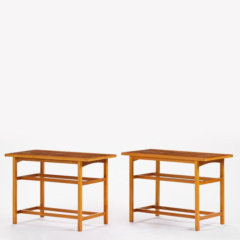 Josef Frank, a pair of side tables, model B 2184, Firma Svenskt Tenn, Sweden, mid-20th century.