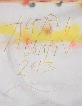 Alfred Boman, mixed media on canvas in artist's frame, signed and dated 2013 verso.