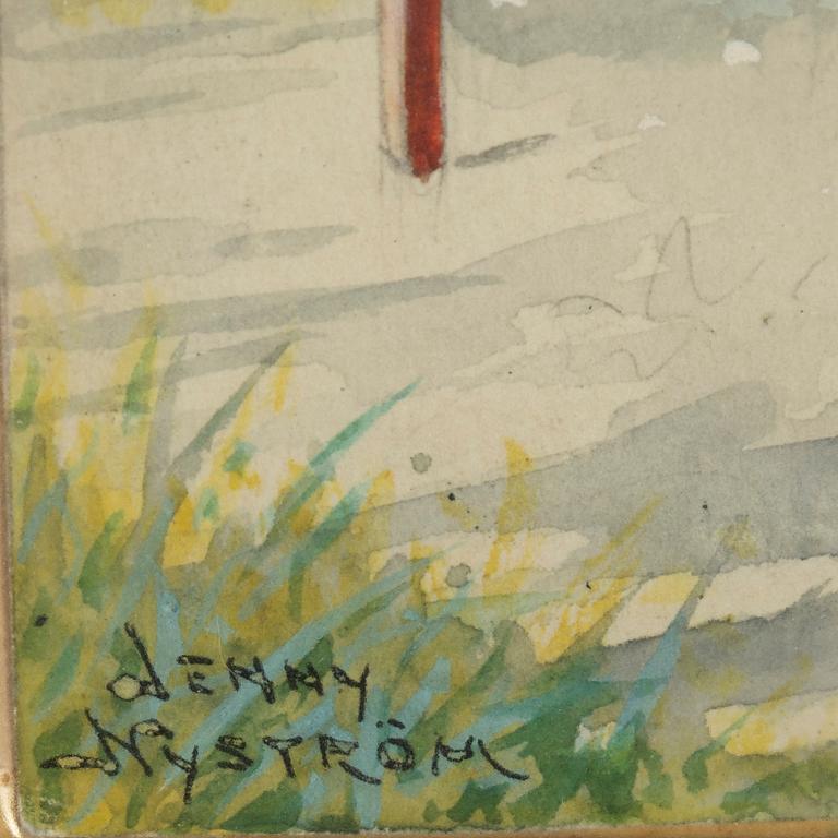 Jenny Nyström, akvarell, signerad.