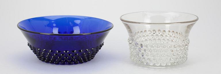 SKÅLAR, 2 st, glas, Saara Hopea. Design 1959.