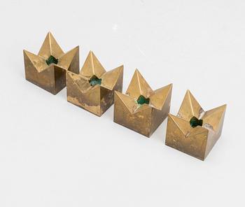 PIERRE FORSELL, ljusstakar, 4 st, "Kronan", Skultuna 1900-talets andra hälft.