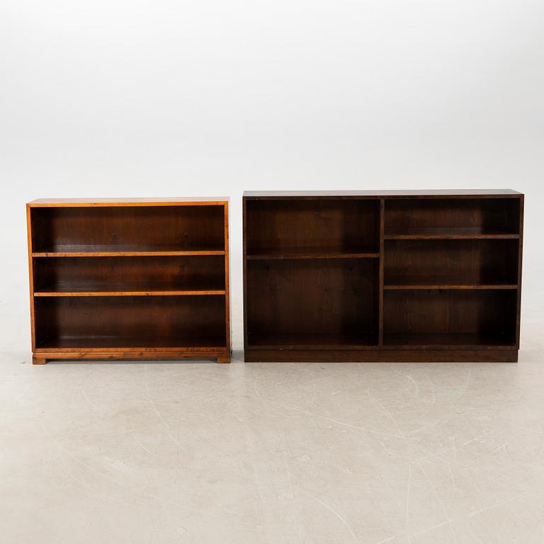 Bookshelves, two pieces, 1930s/40s.