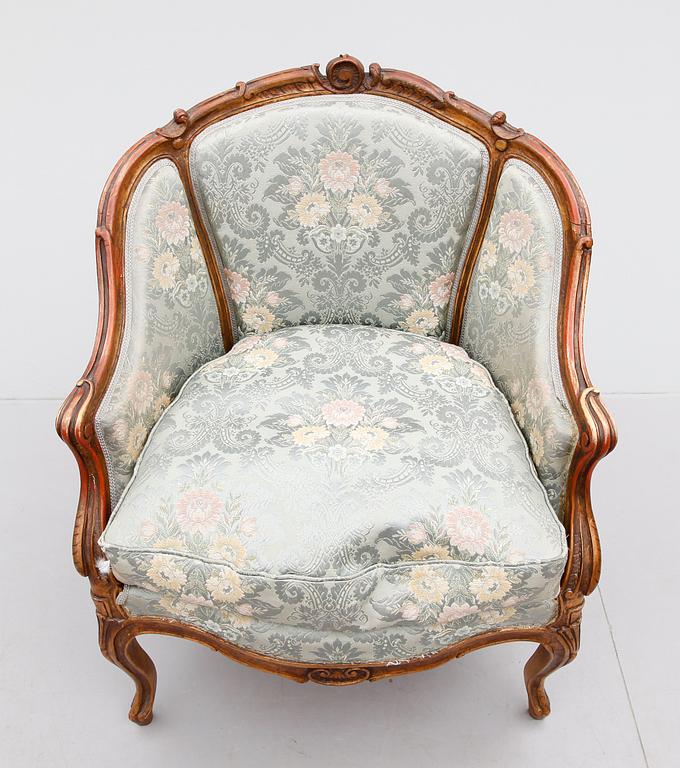 FÅTÖLJ, rokokostil, 1900-talets mitt.