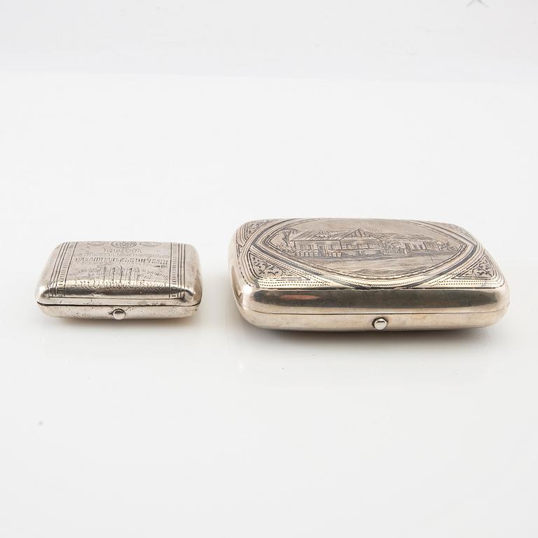 Boxes 2 pcs silver Moscow late 19th century.