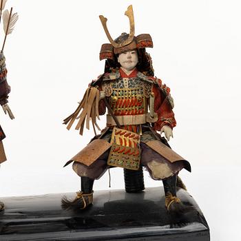 Two Japanese 'Hina' dolls, Showa, 1900s.