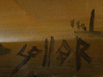 AKOS SOLLAR, olja på duk, sign.