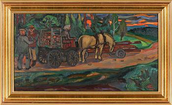 OTTE SKÖLD, olja på pannå, signerad.