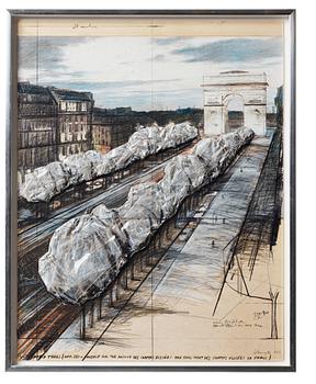 Christo & Jeanne-Claude, "Wrapped Trees, Project for the Avenue des Champs-Elysees and Rond-Pont des Champs-Elysees, Paris".